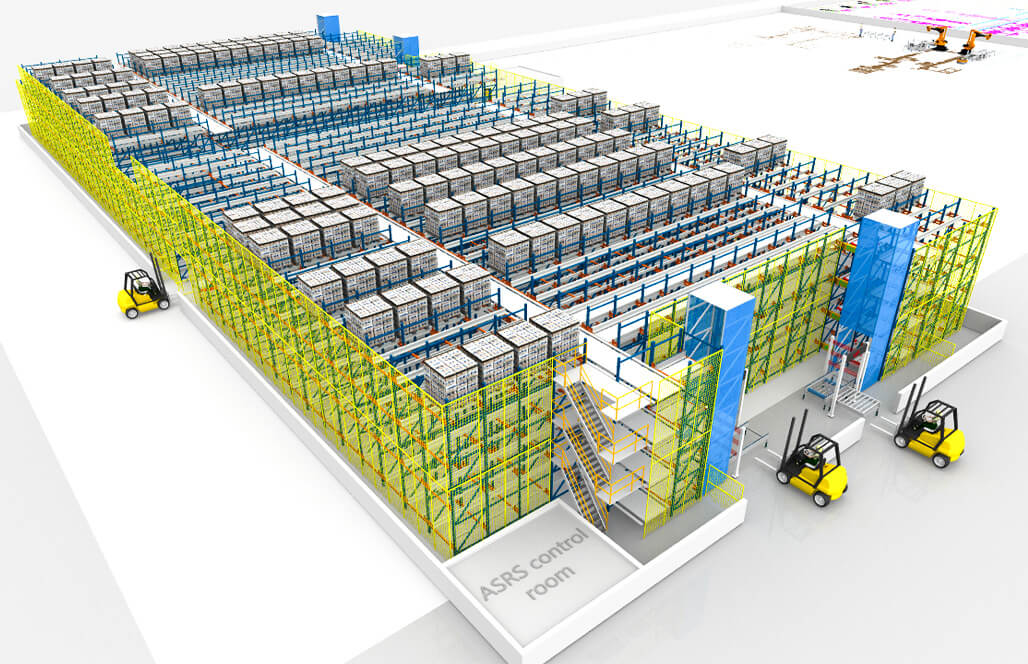 four way pallet shuttle fully automated warehouse(2)