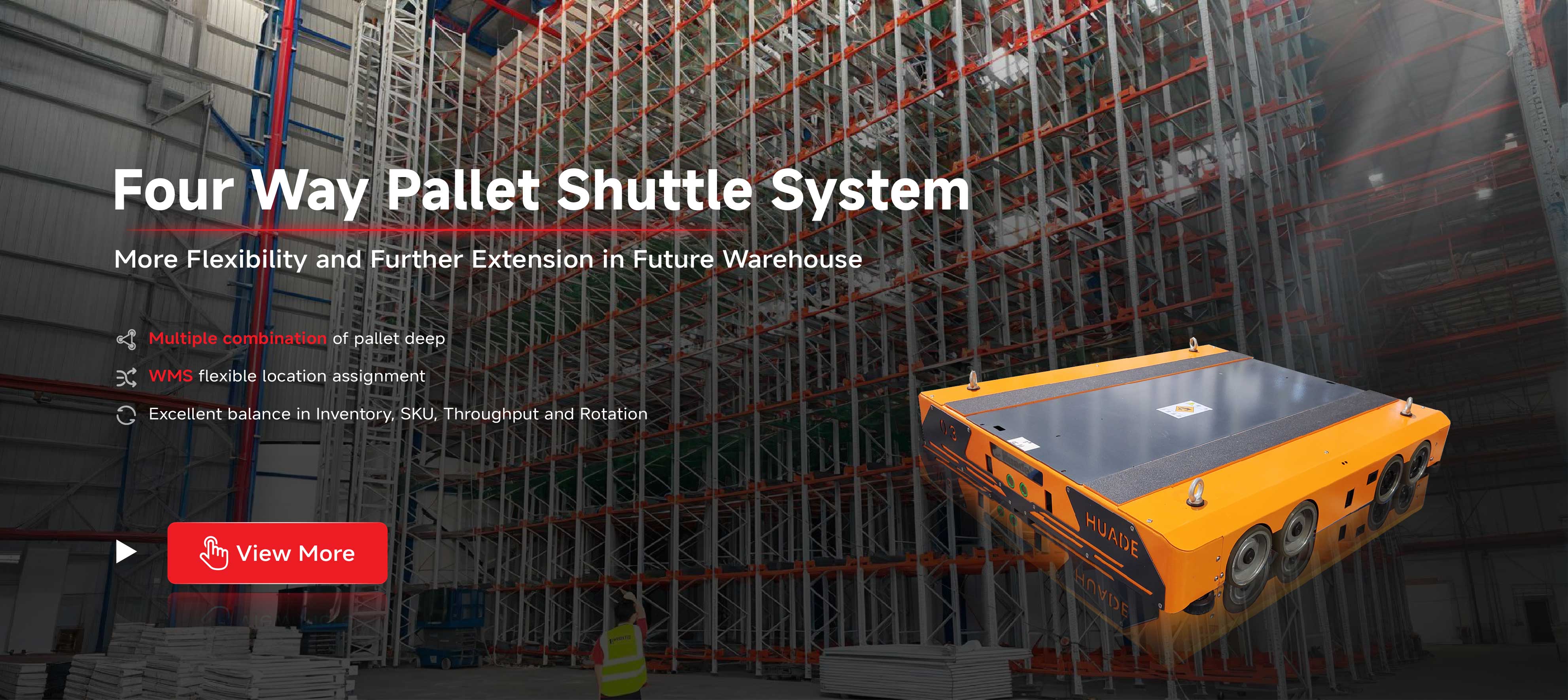 Huayide Four Way Pallet Shuttle System